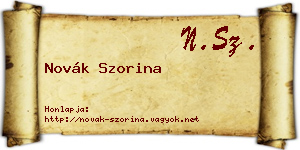 Novák Szorina névjegykártya